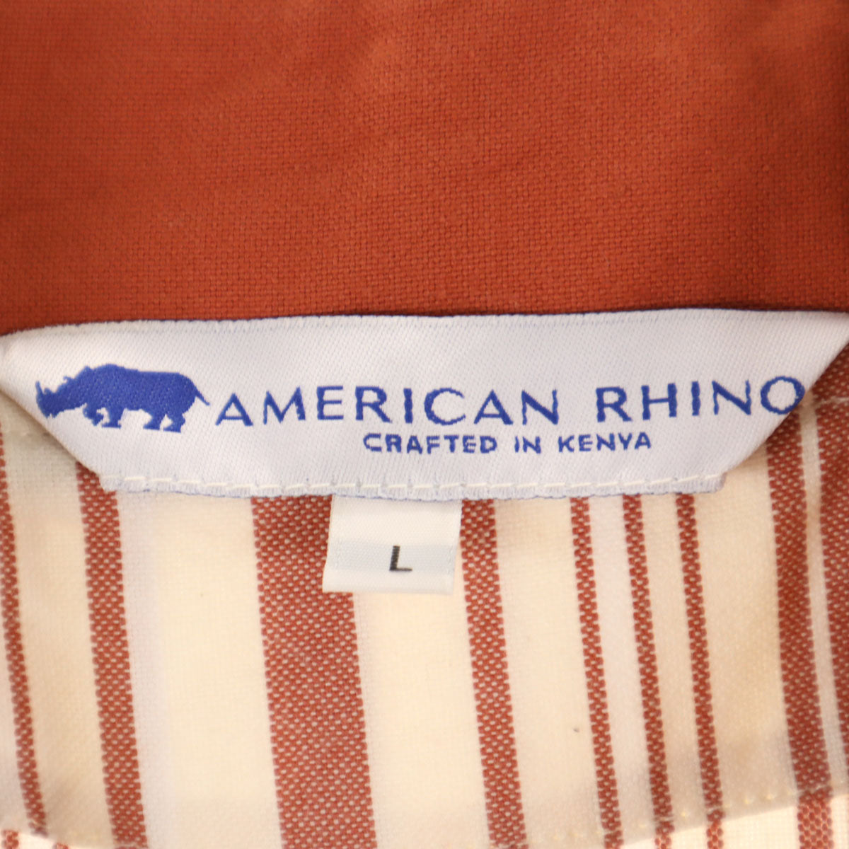 AMERICAN RHINO コットンジャケット L オレンジ×ホワイト レディース