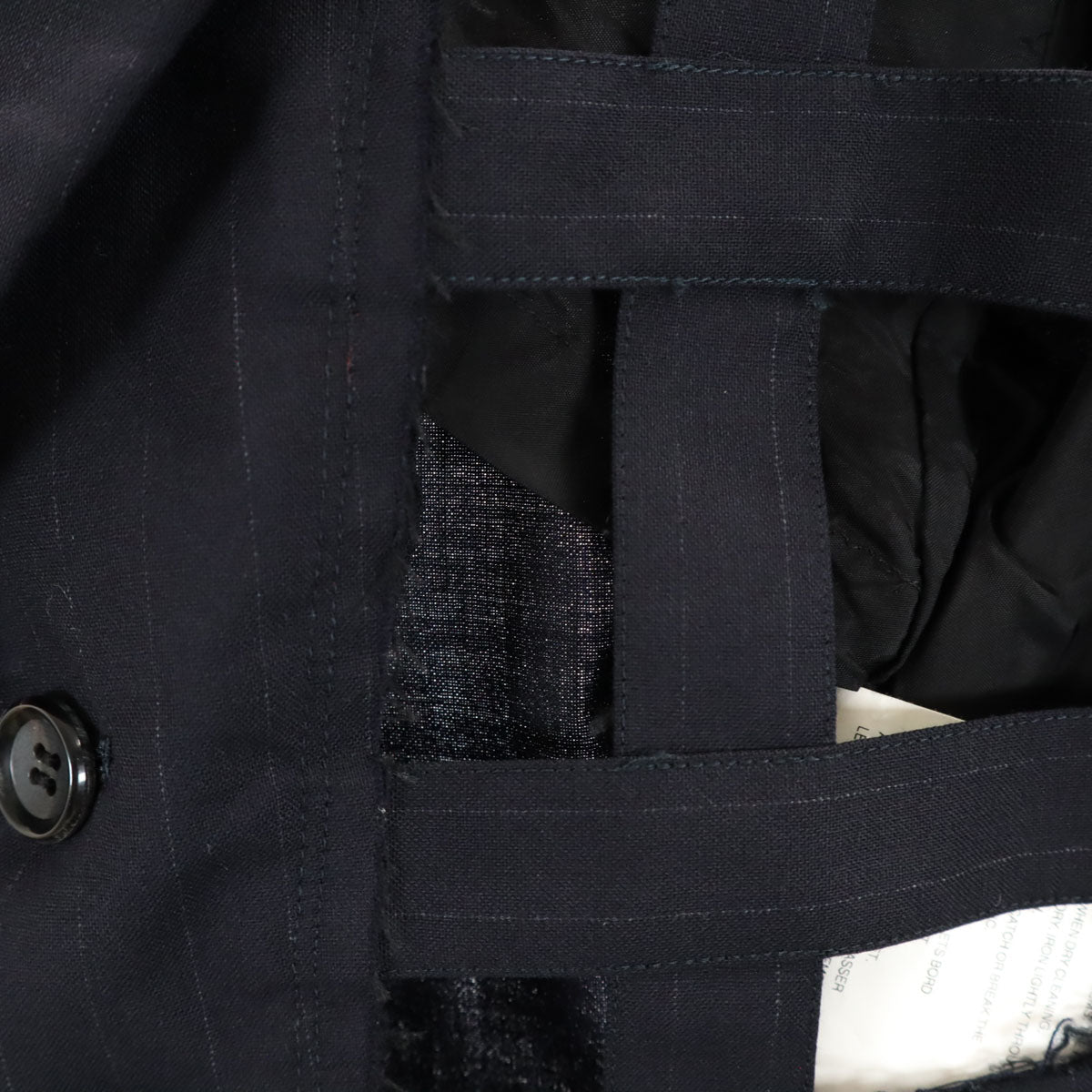 COMME des GARCONS コムデギャルソン 2011年 日本製 ウールブレンド ピンストライプ ハーネス ジャケット S ネイビー メンズ