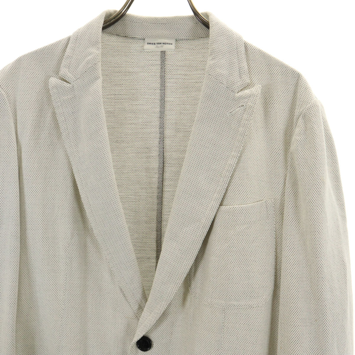 DRIES VAN NOTEN ドリスヴァンノッテン ブルガリア製 テーラードジャケット 46 ホワイト メンズ