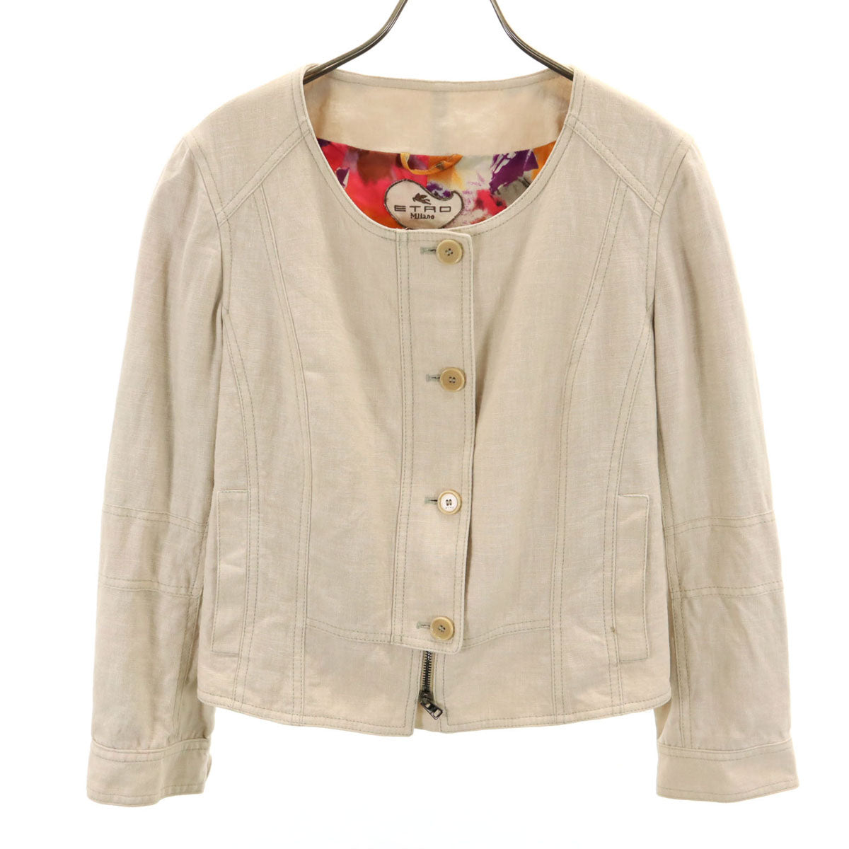 ETRO エトロ イタリア製 ジャケット 46 ベージュ レディース