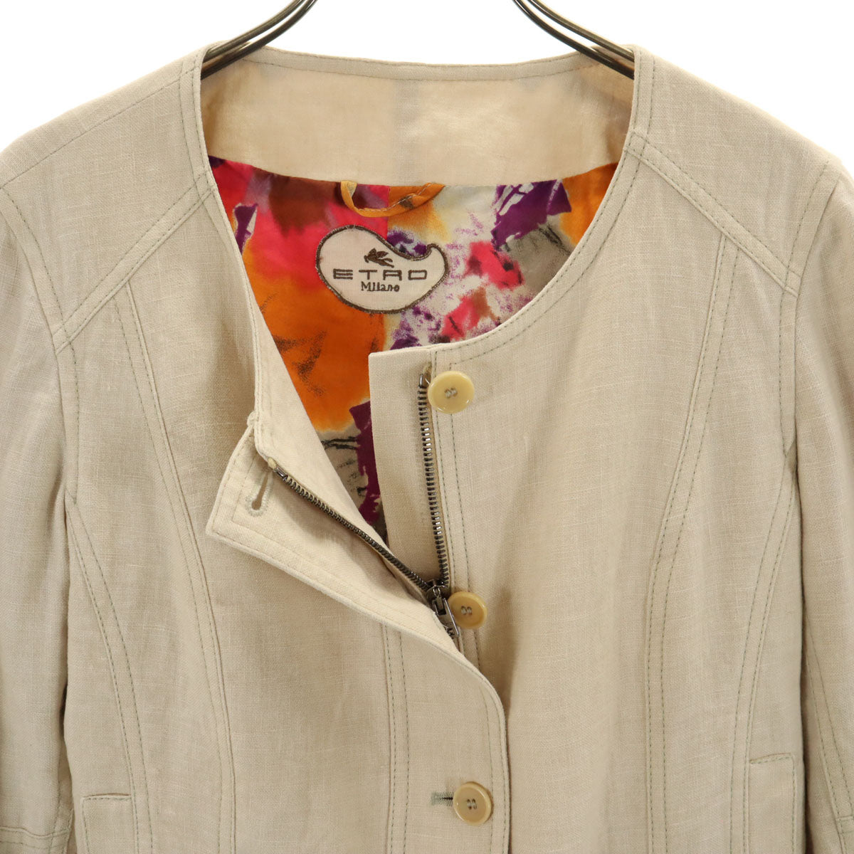 ETRO エトロ イタリア製 ジャケット 46 ベージュ レディース