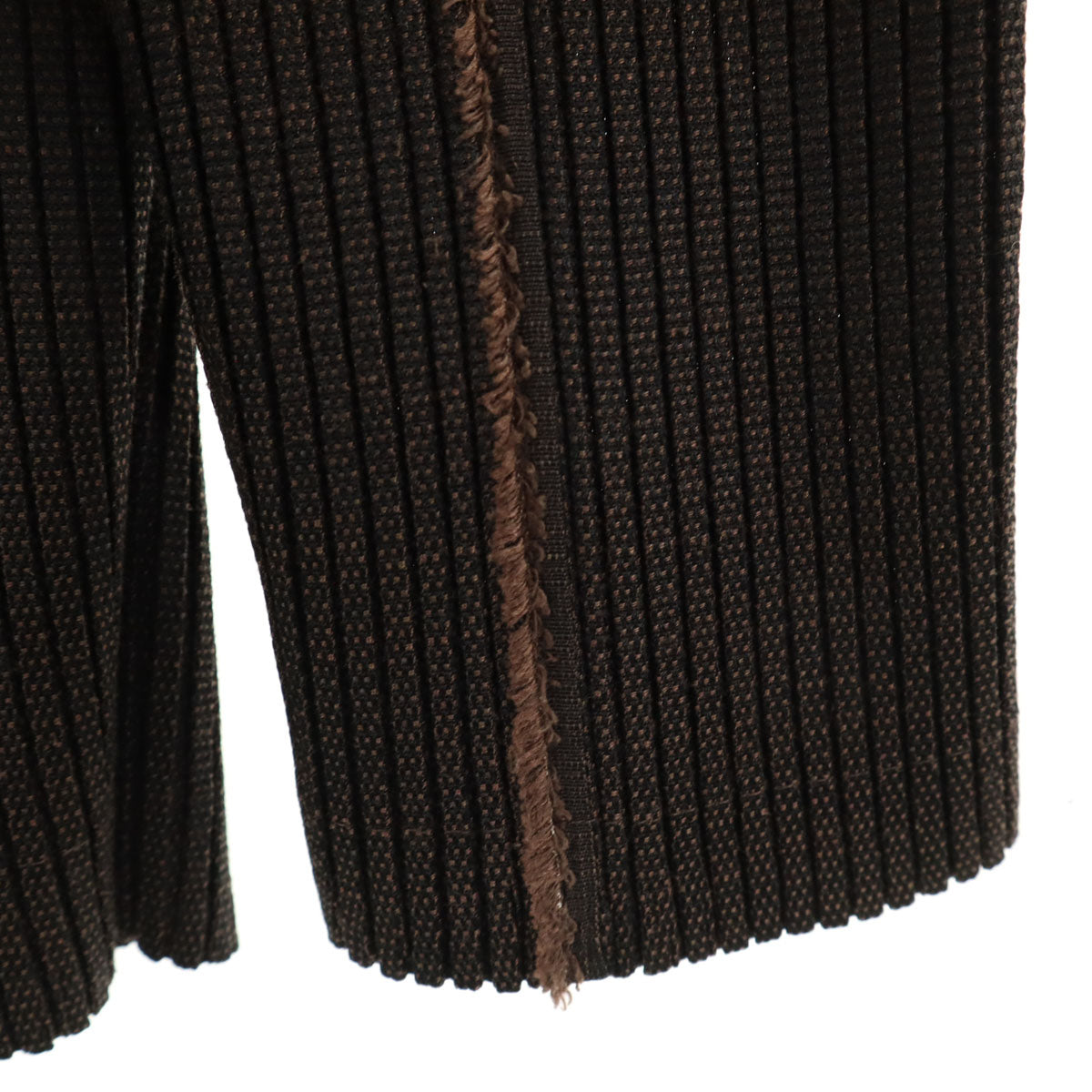 ISSEY MIYAKE イッセイミヤケ 90s オールド 日本製 ストライプ柄 プリーツ テーラードジャケット M ブラウン メンズ