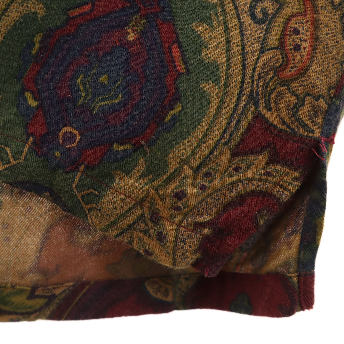 Supreme シュプリーム 15AW ペイズリー柄 長袖 オープンカラーシャツ M バーガンディ メンズ