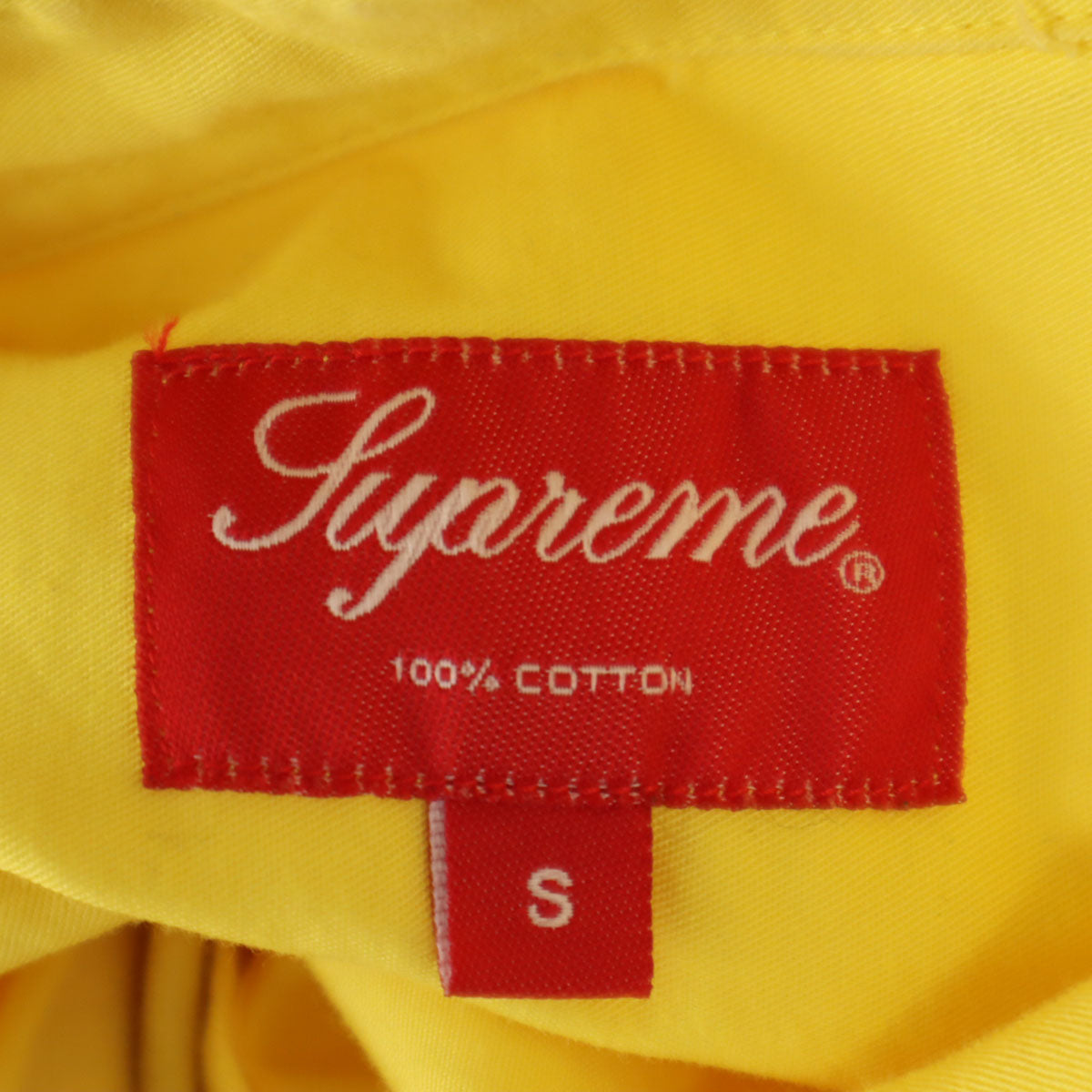 Supreme シュプリーム 14SS 長袖 ツートンカラー コットンシャツ S イエロー メンズ