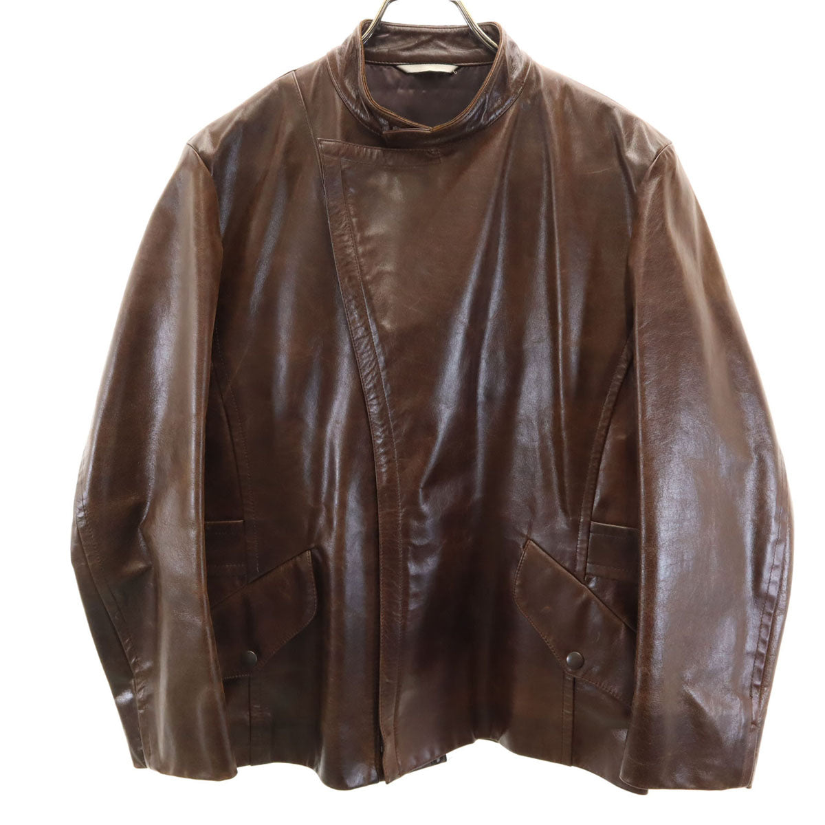 Paul Smith LONDON ポールスミスロンドン ホースレザー ダブルライダースジャケット M ブラウン メンズ