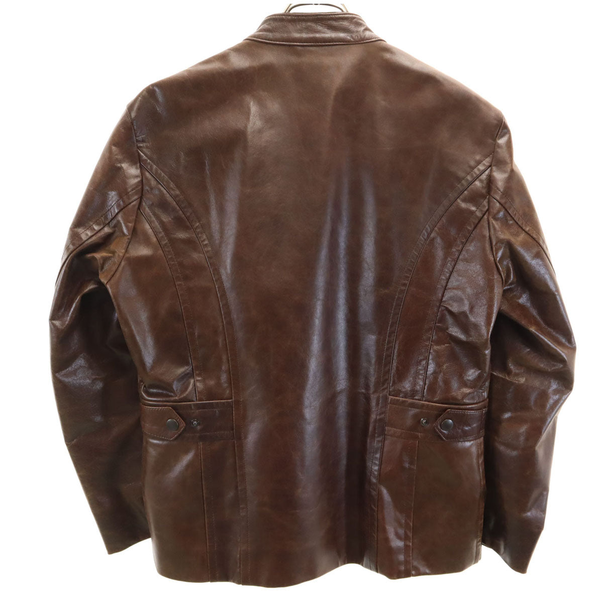 Paul Smith LONDON ポールスミスロンドン ホースレザー ダブルライダースジャケット M ブラウン メンズ