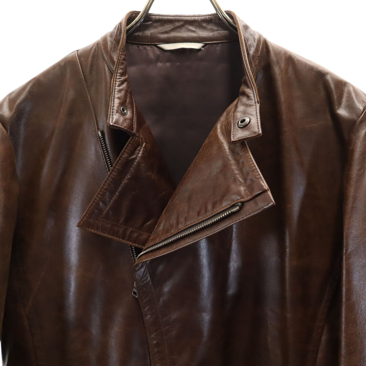 Paul Smith LONDON ポールスミスロンドン ホースレザー ダブルライダースジャケット M ブラウン メンズ