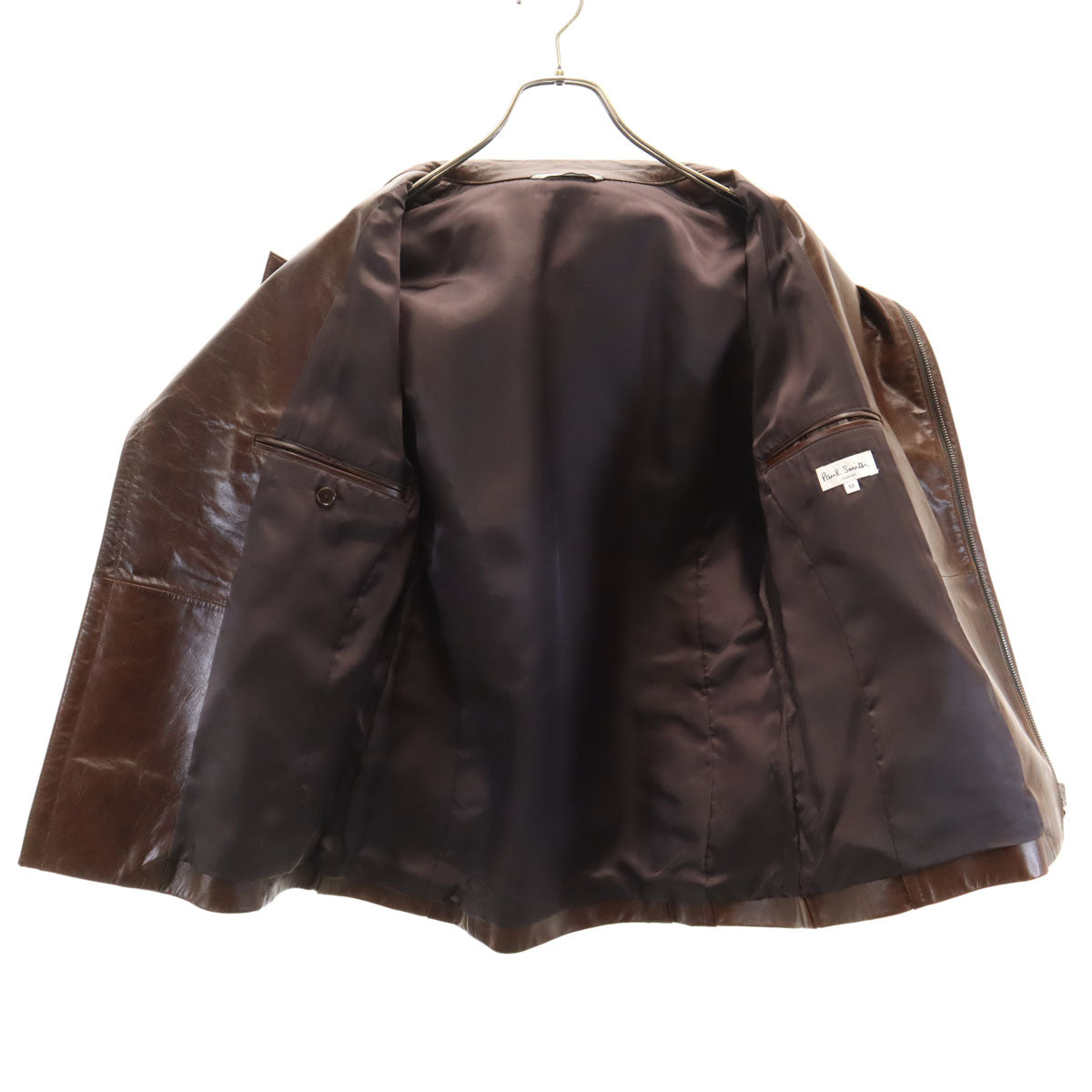 Paul Smith LONDON ポールスミスロンドン ホースレザー ダブルライダースジャケット M ブラウン メンズ