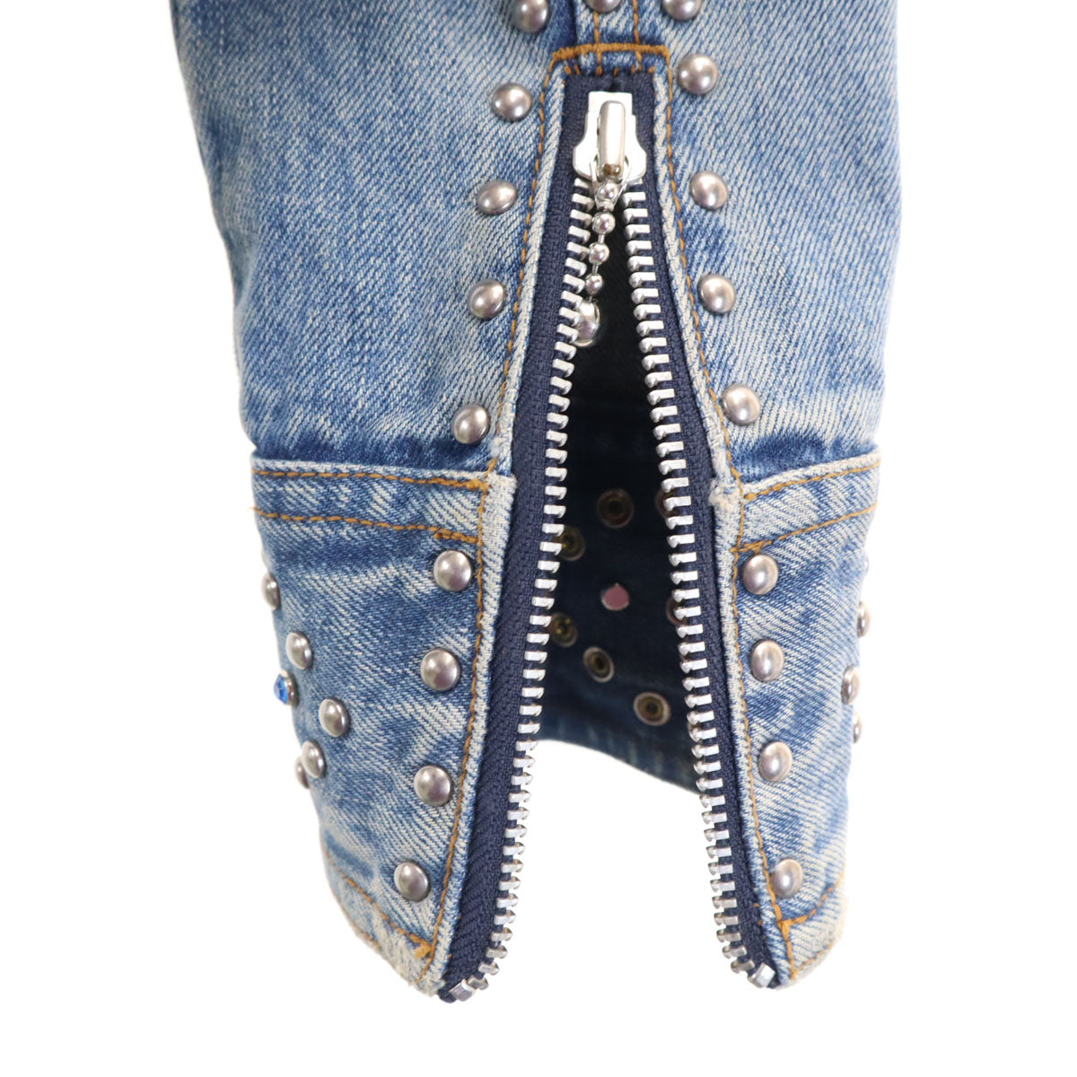 HYSTERICS ヒステリックス 00s スタッズ デニムジャケット free ブルー レディース