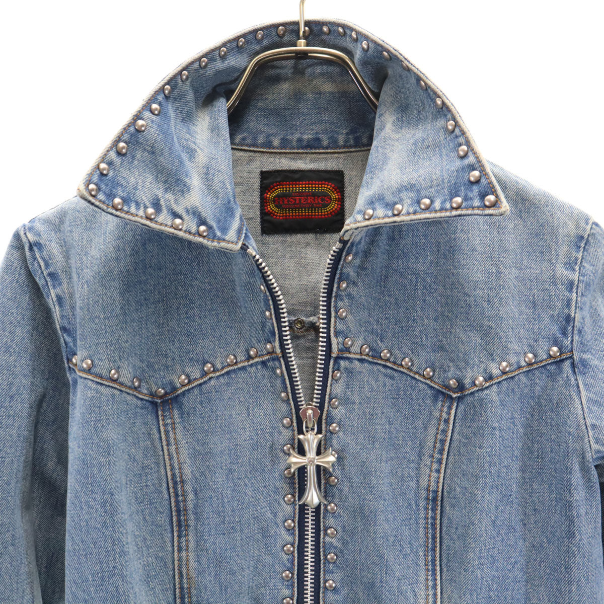HYSTERICS ヒステリックス 00s スタッズ デニムジャケット free ブルー レディース