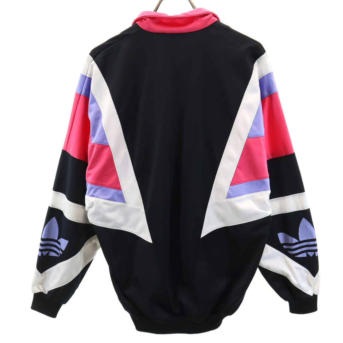 adidas アディダス 80s ヴィンテージ 万国旗タグ トレフォイルロゴ トラックジャケット M ブラック 他 メンズ