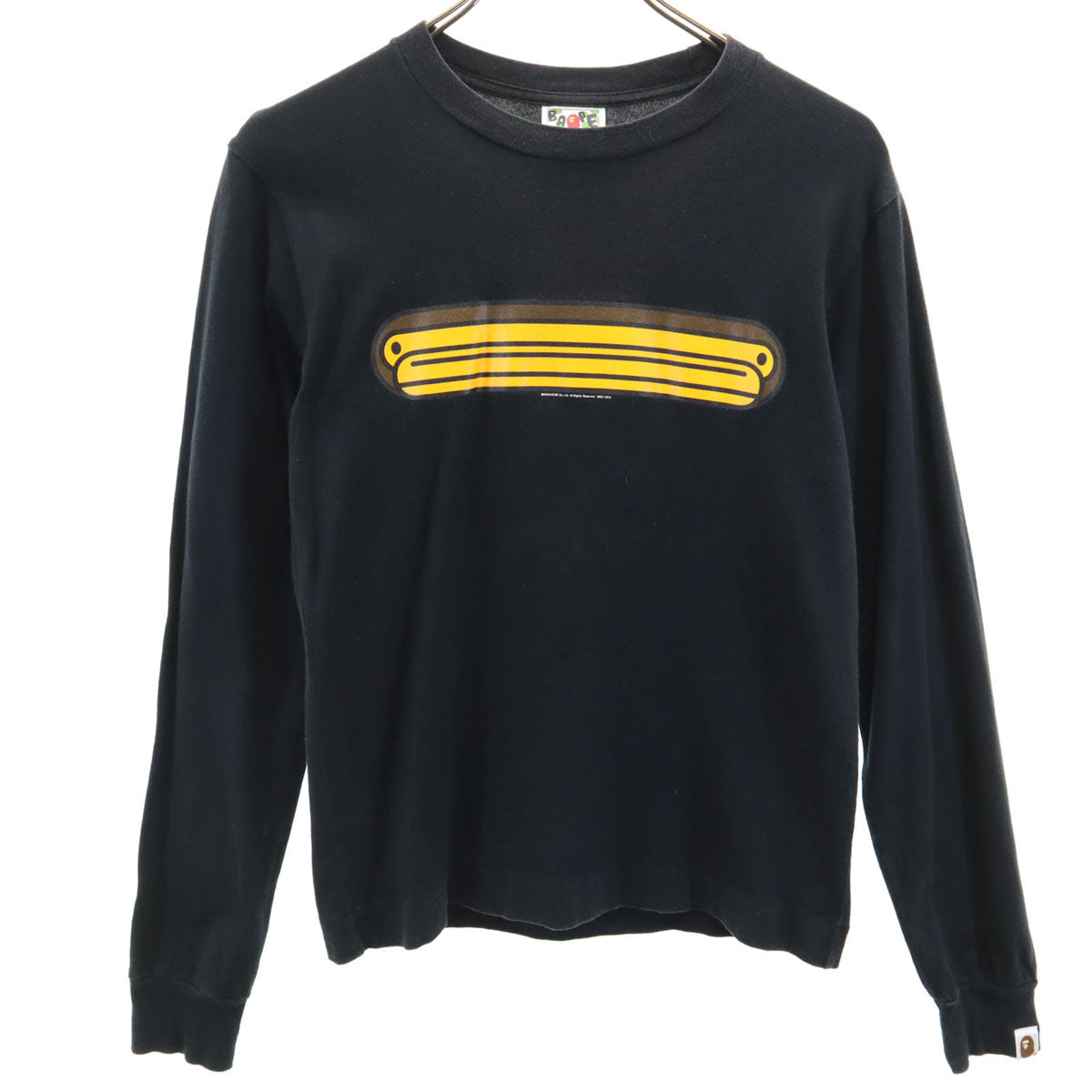 BAPE ベイプ 日本製 長袖 両面プリント Tシャツ S ブラック ロンT メンズ