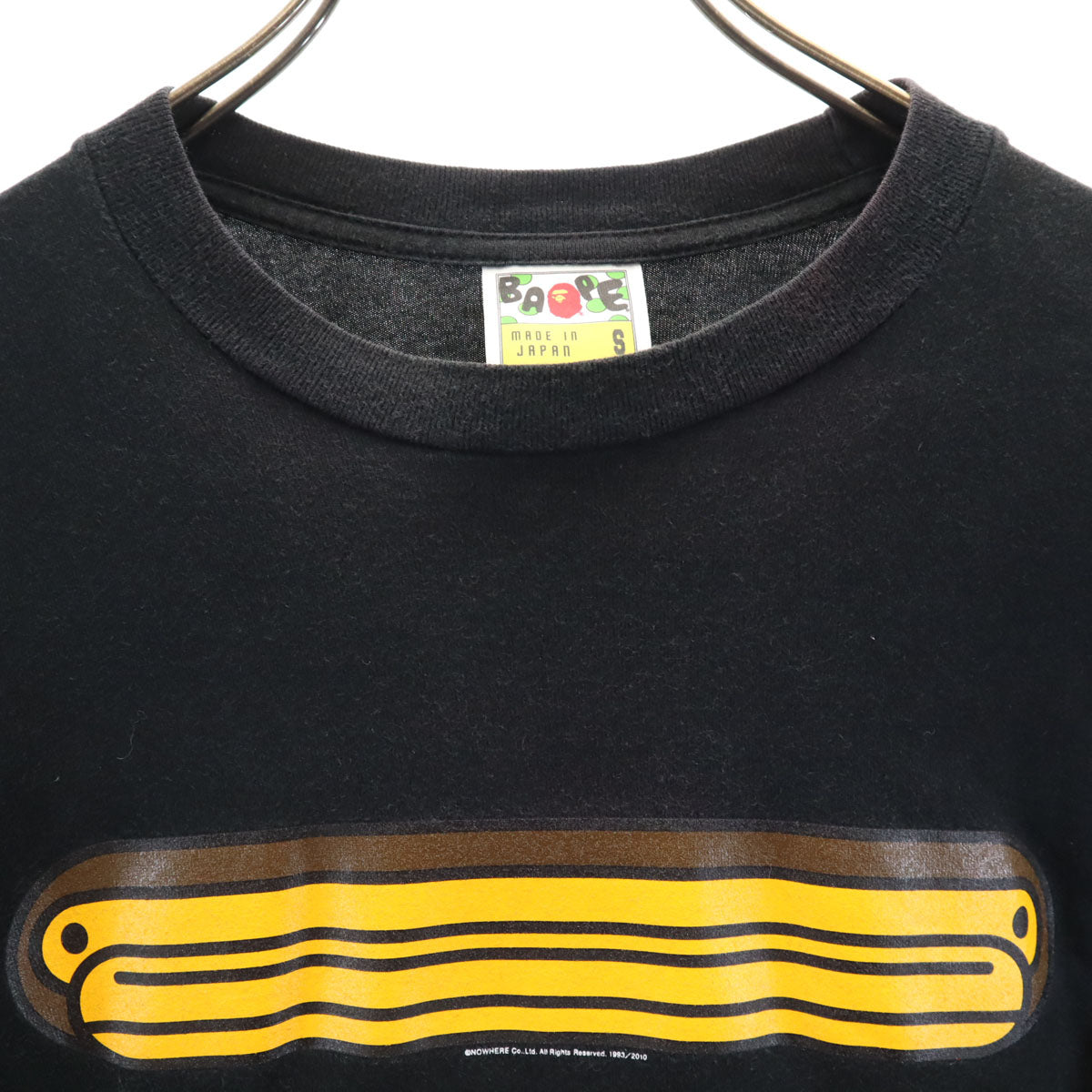 BAPE ベイプ 日本製 長袖 両面プリント Tシャツ S ブラック ロンT メンズ