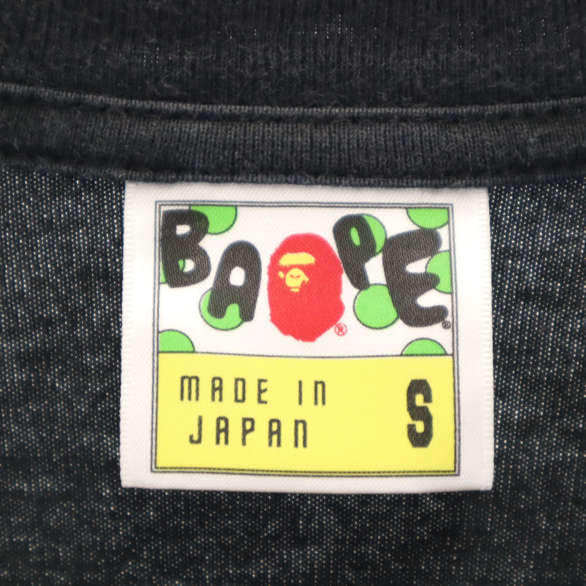 BAPE ベイプ 日本製 長袖 両面プリント Tシャツ S ブラック ロンT メンズ