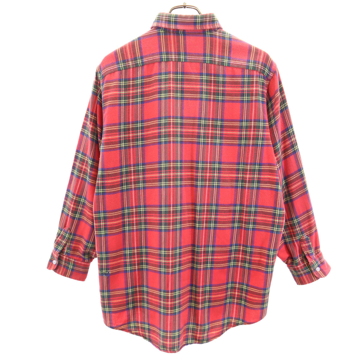 L.L.Bean エルエルビーン 80s ヴィンテージ USA製 チェック柄 長袖 ネルシャツ コットンシャツ M レッド メンズ