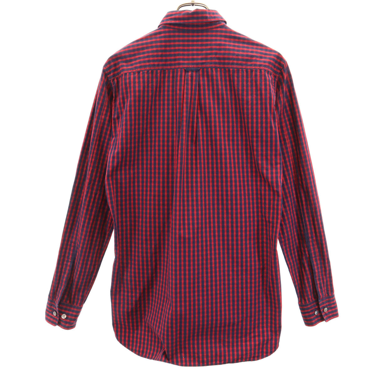 FACTOTUM ファクトタム 日本製 ギンガムチェック柄 長袖 コットンシャツ 48 レッド メンズ
