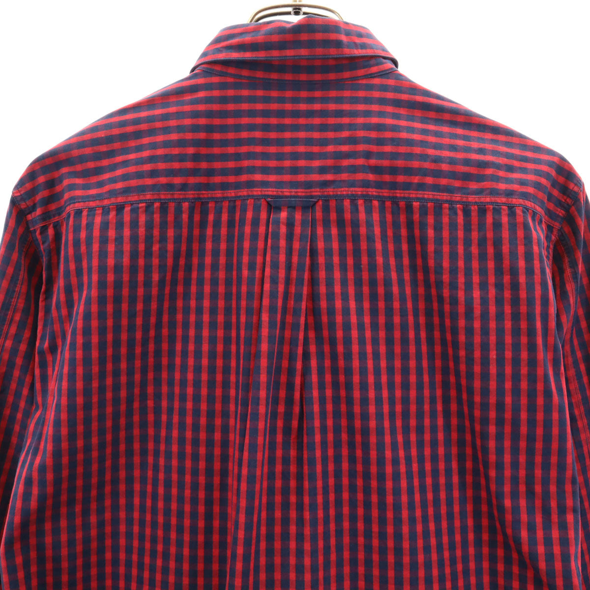 FACTOTUM ファクトタム 日本製 ギンガムチェック柄 長袖 コットンシャツ 48 レッド メンズ
