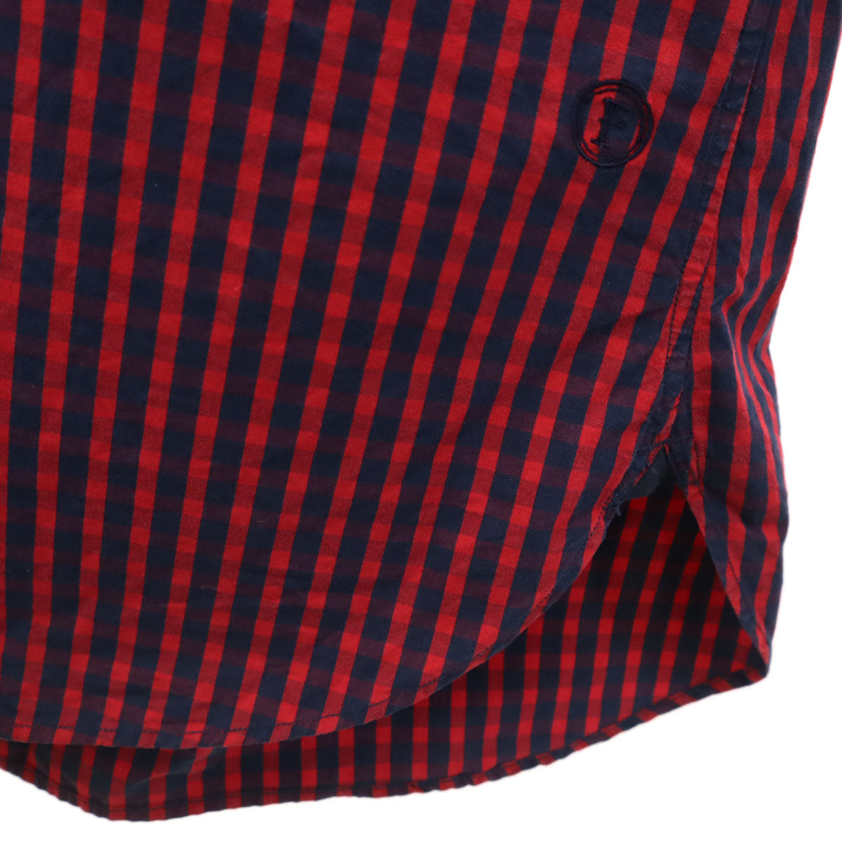 FACTOTUM ファクトタム 日本製 ギンガムチェック柄 長袖 コットンシャツ 48 レッド メンズ