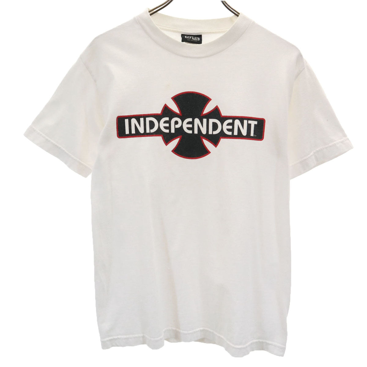 90s オールド インデペンデント 半袖 アイアンクロスロゴ Tシャツ S ホワイト INDEPENDENT メンズ