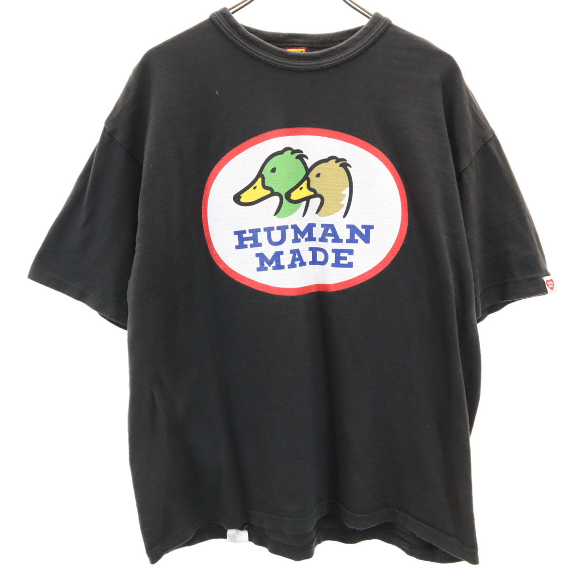 HUMAN MADE ヒューマンメイド 日本製 ダック 半袖 シングルステッチ プリント Tシャツ 2XL ブラック メンズ