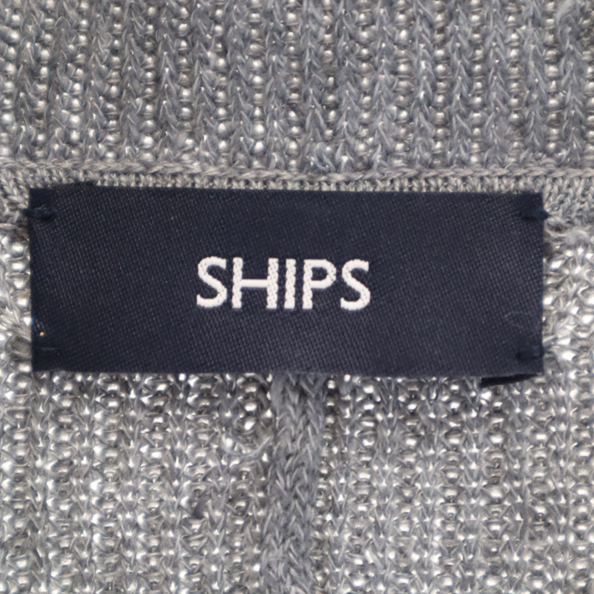 SHIPS シップス リネンブレンド 長袖 ニットカーディガン S グレー メンズ