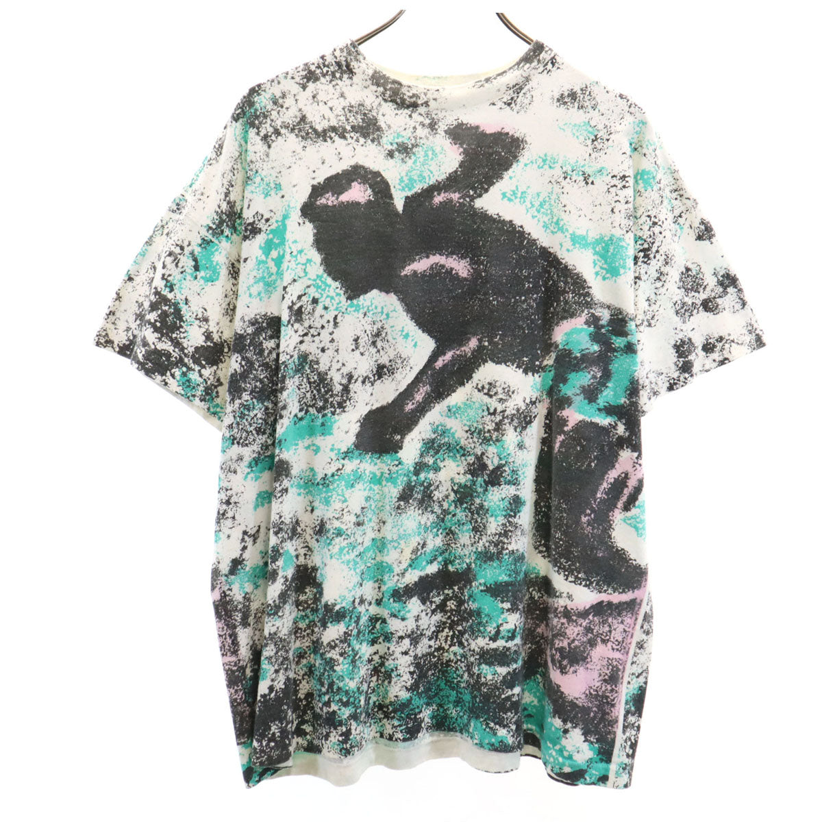 OLD オールド 80s 90s USA製 総柄 半袖 サーファープリント Tシャツ free ホワイト 他 シングルステッチ メンズ