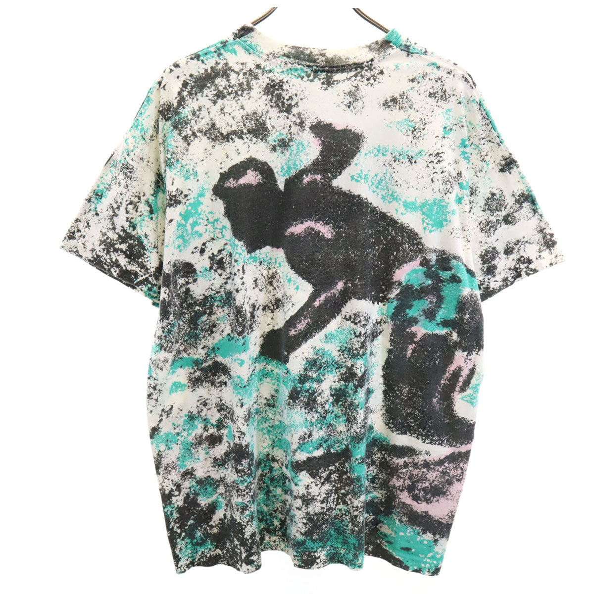 OLD オールド 80s 90s USA製 総柄 半袖 サーファープリント Tシャツ free ホワイト 他 シングルステッチ メンズ