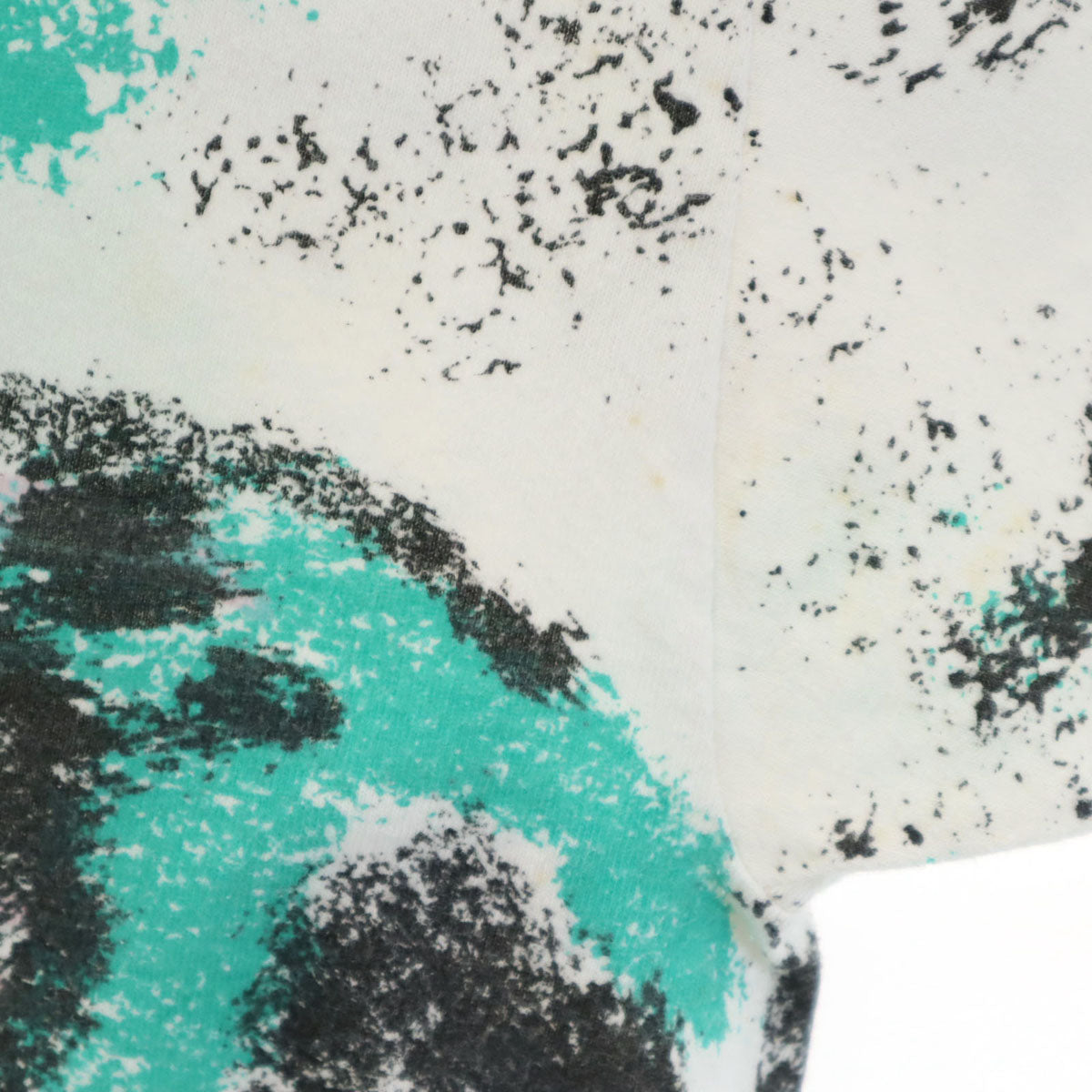 OLD オールド 80s 90s USA製 総柄 半袖 サーファープリント Tシャツ free ホワイト 他 シングルステッチ メンズ