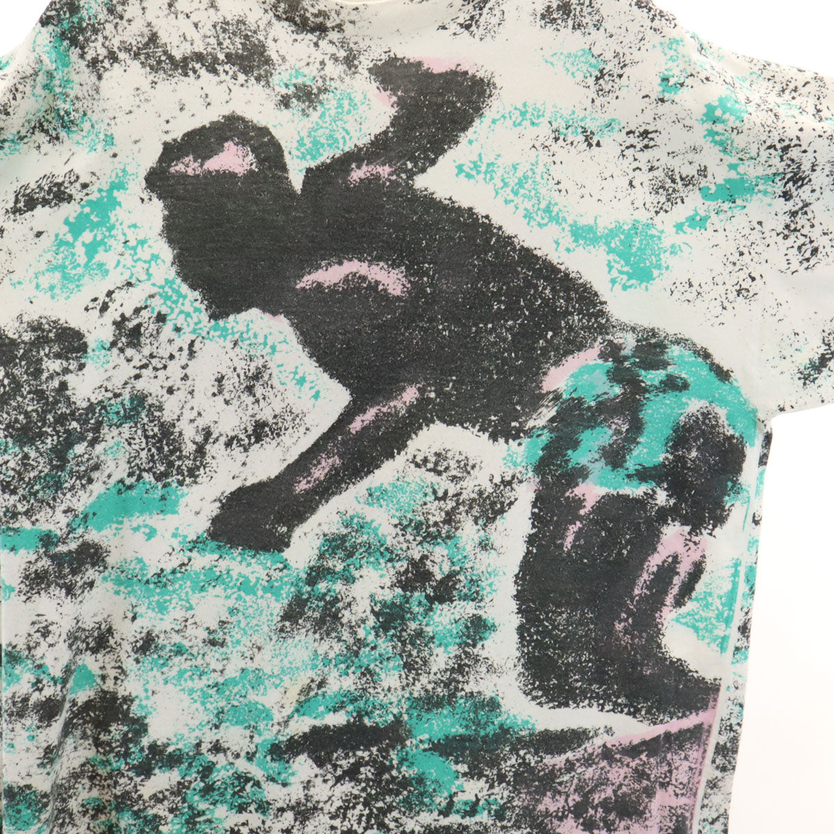 OLD オールド 80s 90s USA製 総柄 半袖 サーファープリント Tシャツ free ホワイト 他 シングルステッチ メンズ