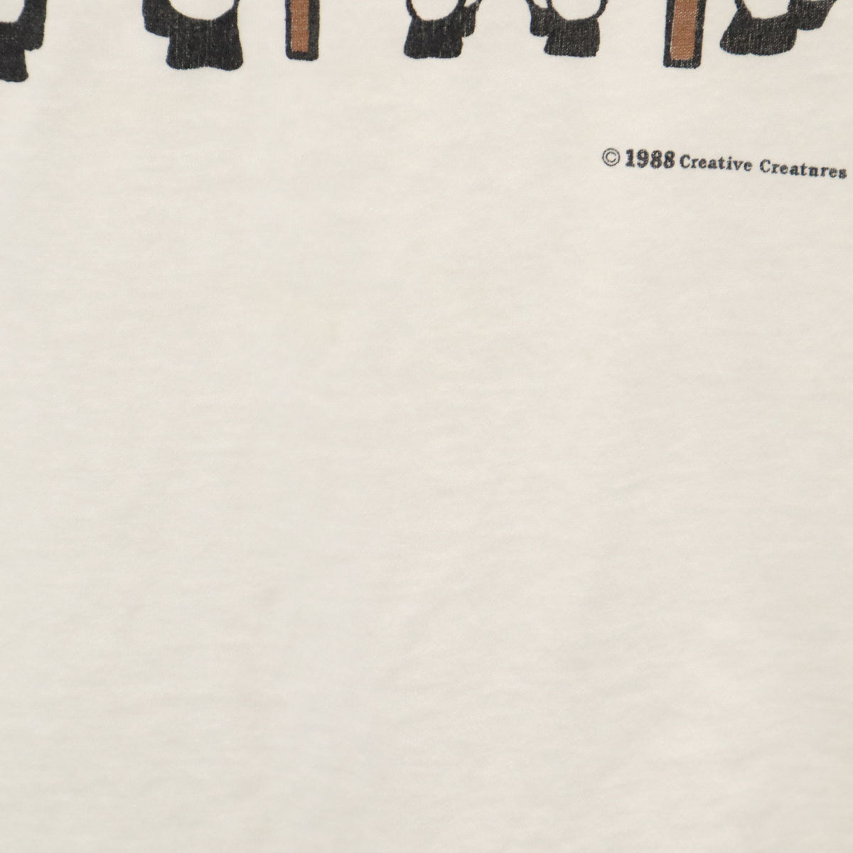 VINTAGE ヴィンテージ 80s 牛 牧場 半袖 シングルステッチ プリント Tシャツ ホワイト メンズ