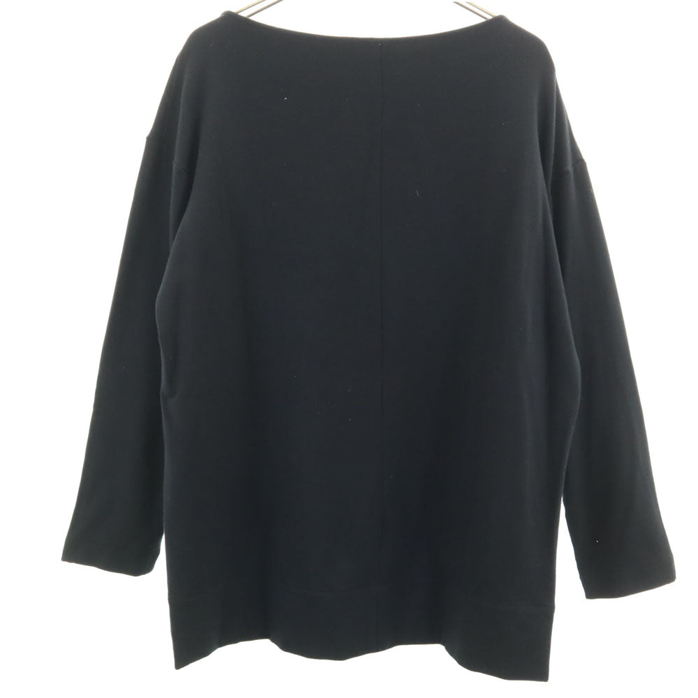 LIVIANA CONTI リビアナコンティ イタリア製 長袖 カットソー 40 ブラック 裏起毛 レディース