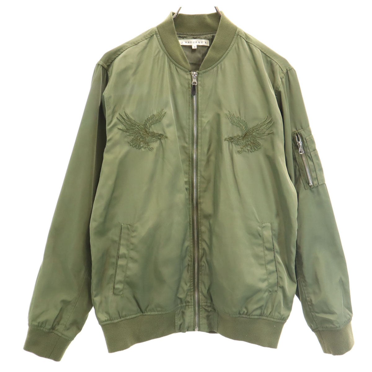 BAYCANT ベイカント イーグル刺繍 フライト スカジャン M カーキ 和柄 富士山 メンズ