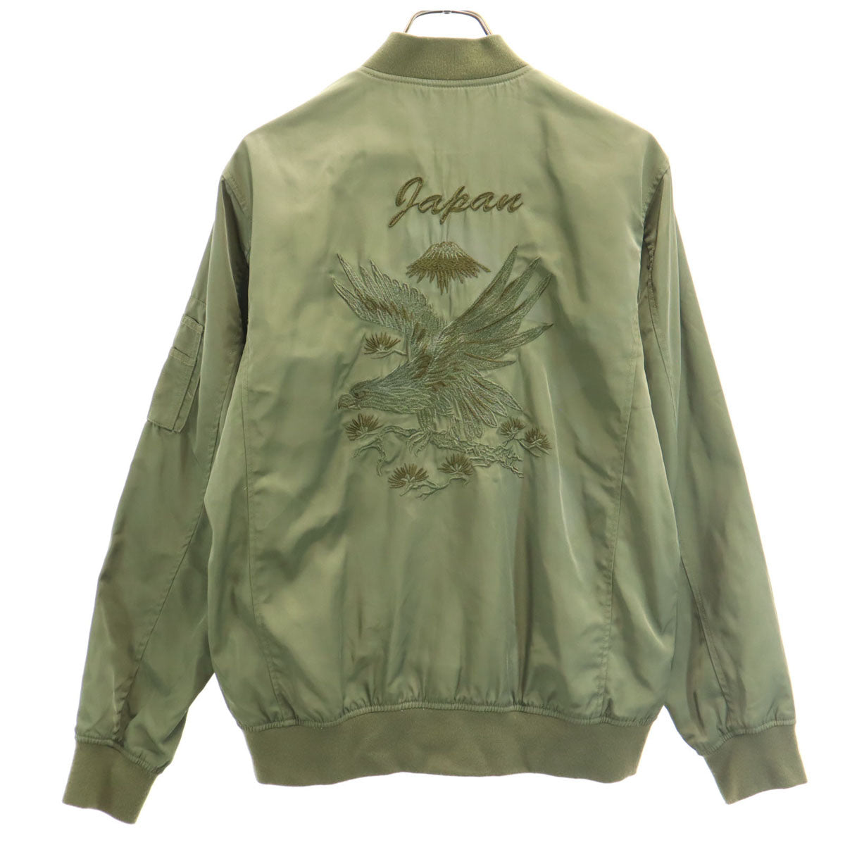 BAYCANT ベイカント イーグル刺繍 フライト スカジャン M カーキ 和柄 富士山 メンズ