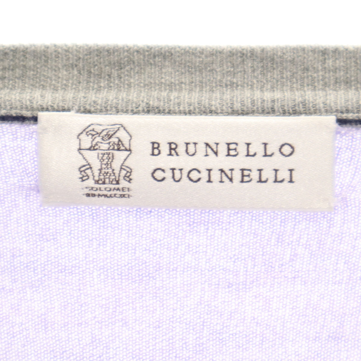 Brunello Cucinelli ブルネロクチネリ イタリア製 長袖 Vネック ニット パープル メンズ