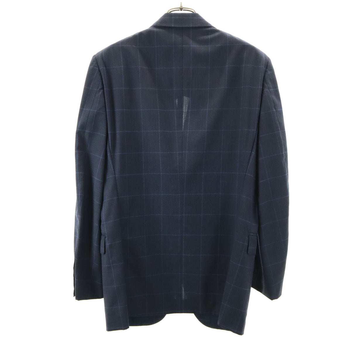BEAMS F ビームスエフ 日本製 ウール100% チェック柄 テーラードジャケット 95 ネイビー系 メンズ
