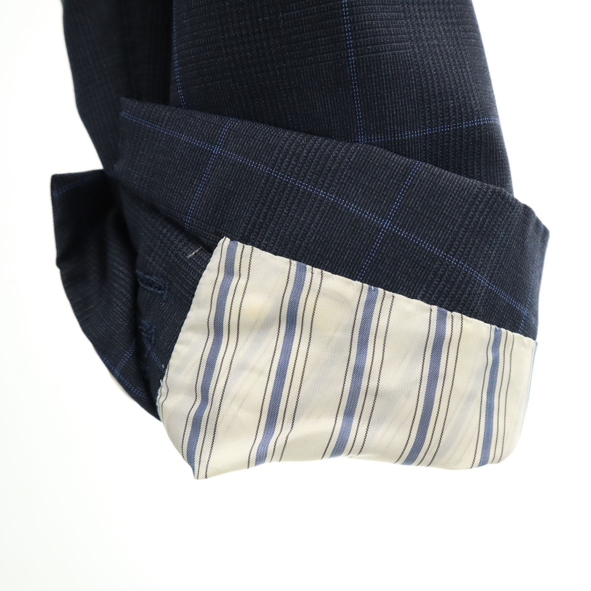BEAMS F ビームスエフ 日本製 ウール100% チェック柄 テーラードジャケット 95 ネイビー系 メンズ