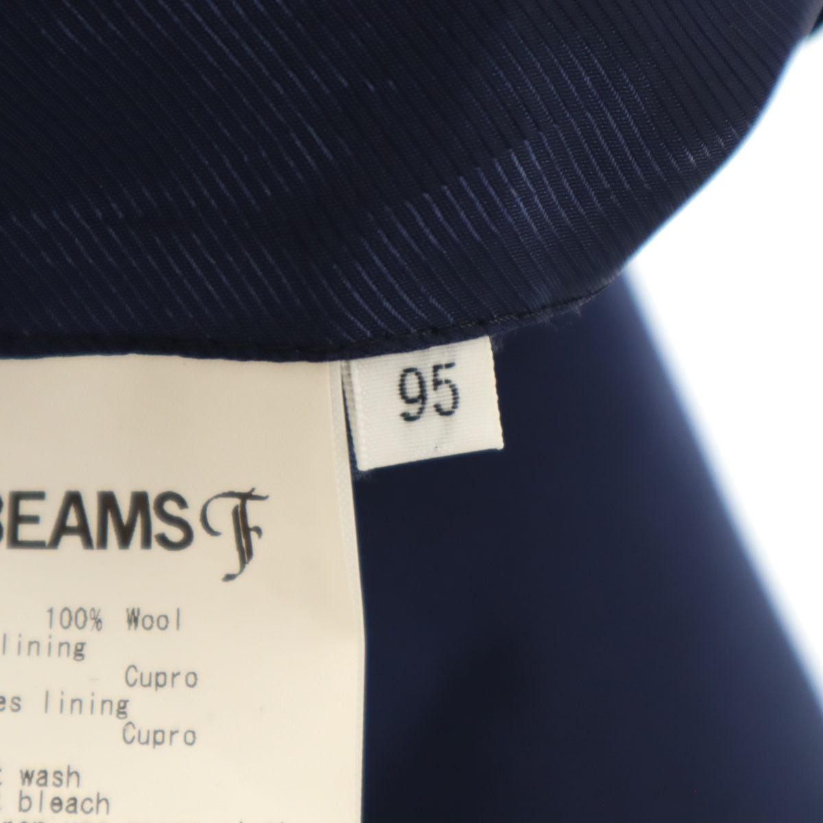 BEAMS F ビームスエフ 日本製 ウール100% チェック柄 テーラードジャケット 95 ネイビー系 メンズ