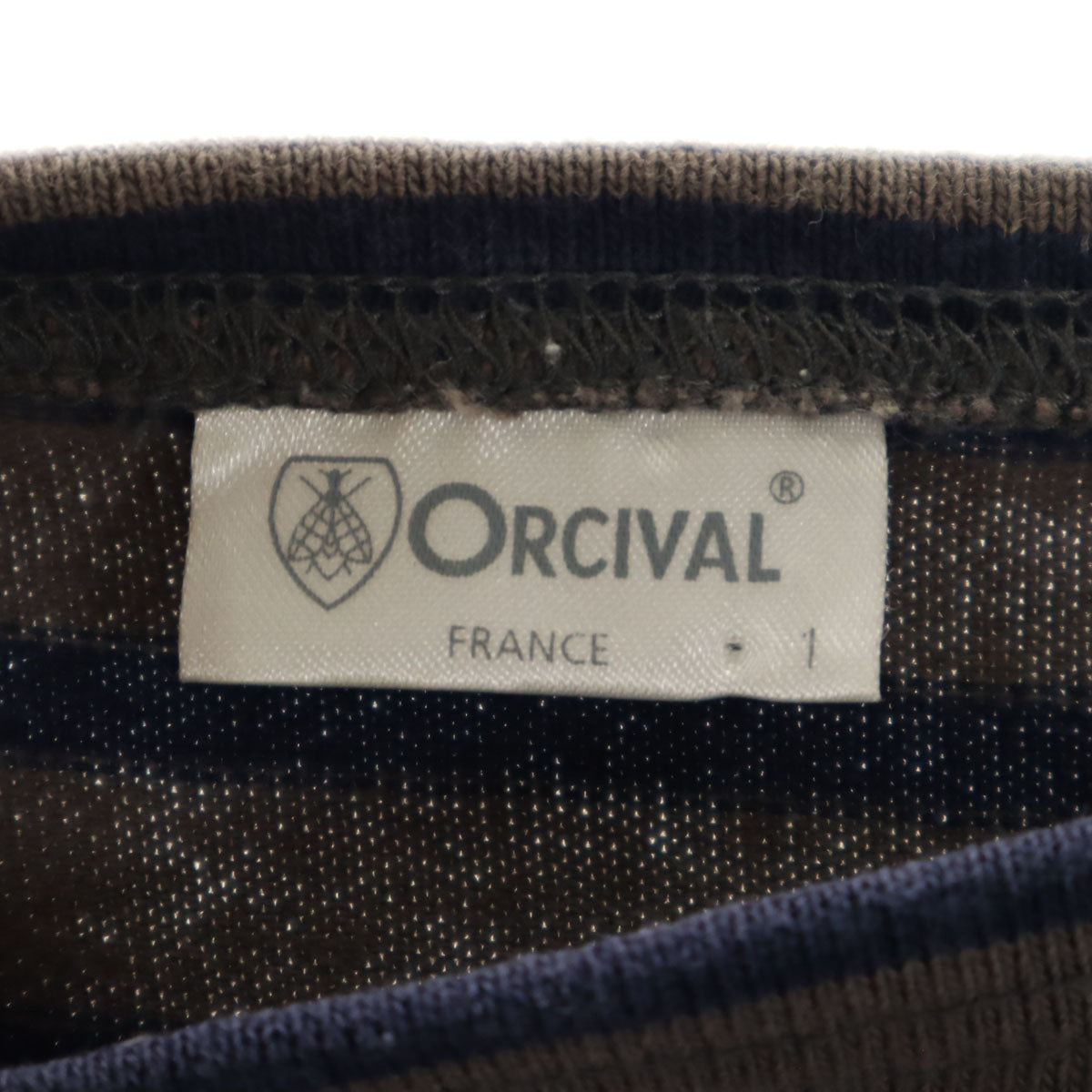 ORCIVAL オーシバル 日本製 ボーダー柄 長袖 ボートネック バスクシャツ 1 グレー系 レディース