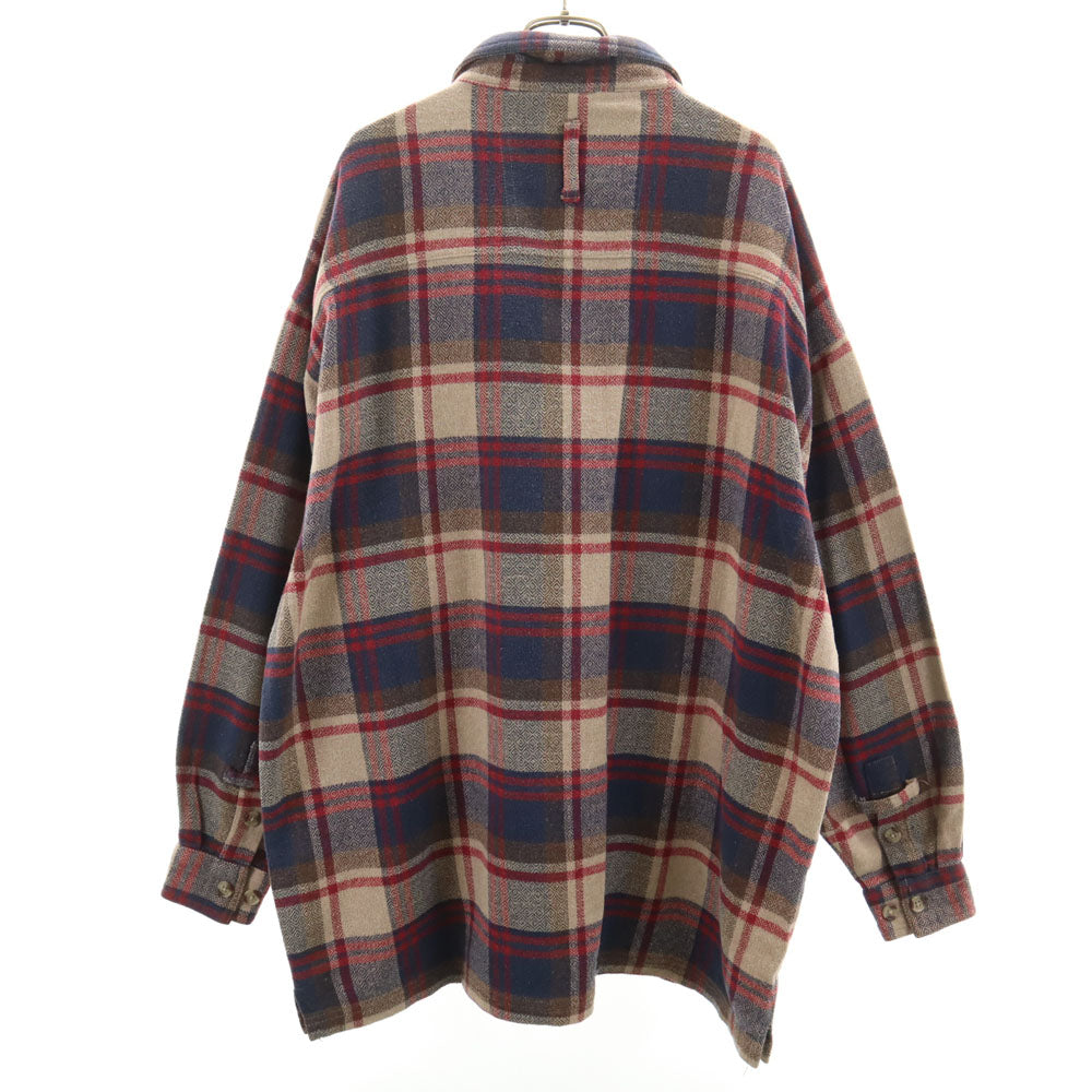 FILA フィラ オールド チェック柄 長袖 ネルシャツ L ベージュ 他 メンズ