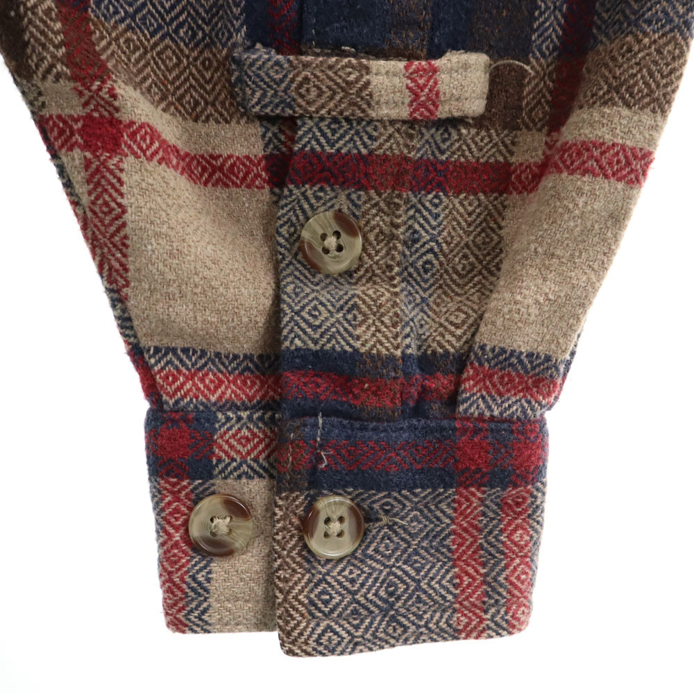 FILA フィラ オールド チェック柄 長袖 ネルシャツ L ベージュ 他 メンズ