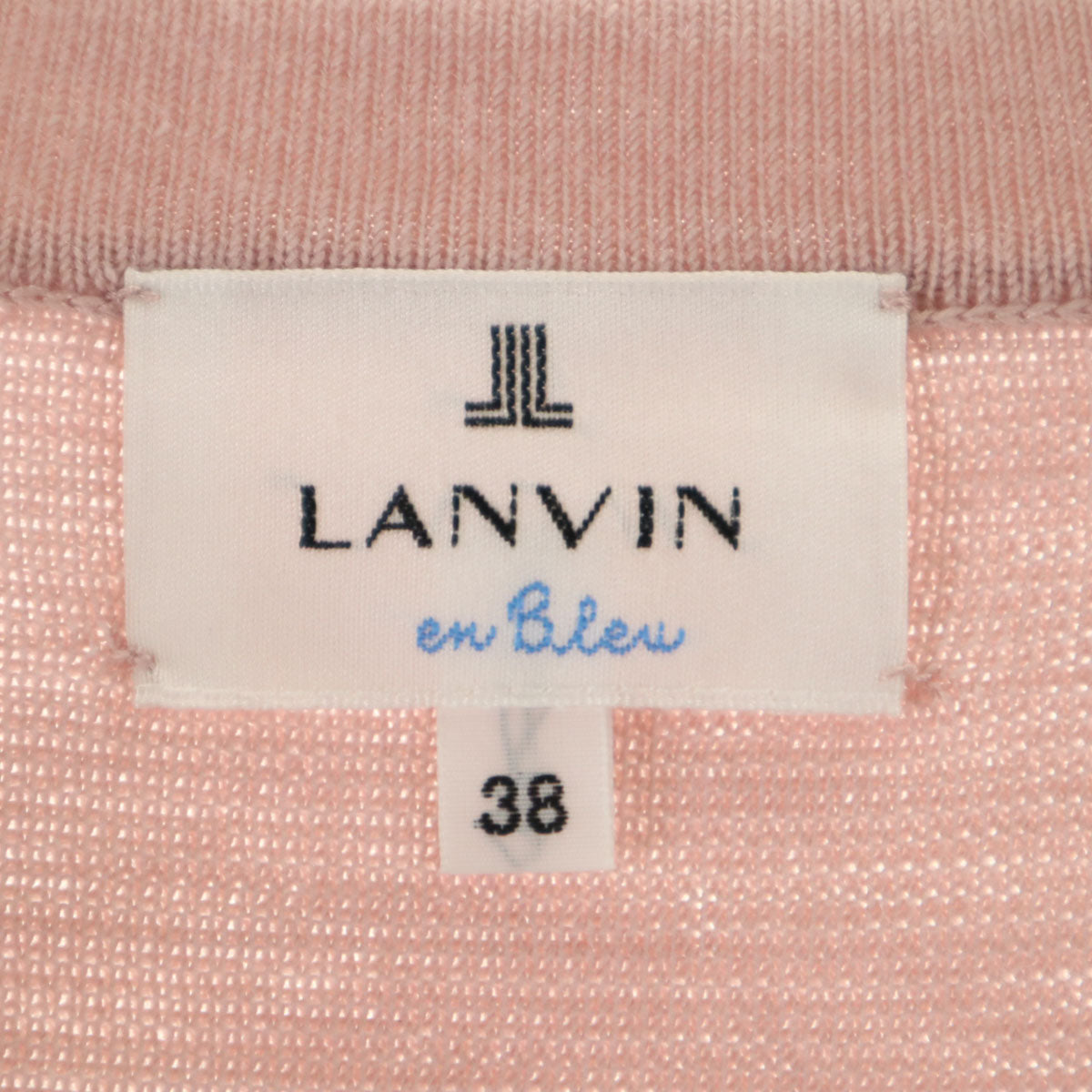 LANVIN en Bleu ランバンオンブルー ウールブレンド 長袖 ニットカーディガン 38 くすみピンク レディース