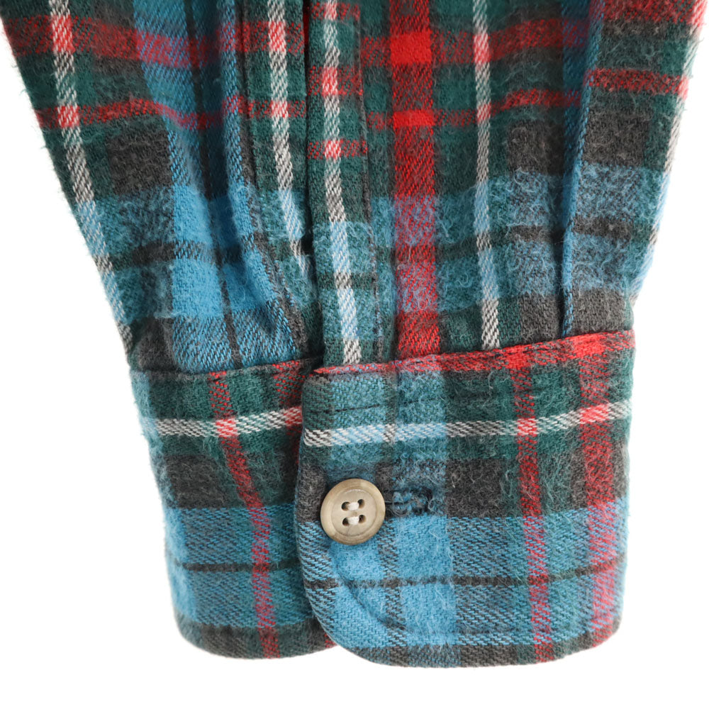 WOOLRICH ウールリッチ 80s 紺タグ ヴィンテージ チェック柄 長袖 ネルシャツ 水色 他 メンズ