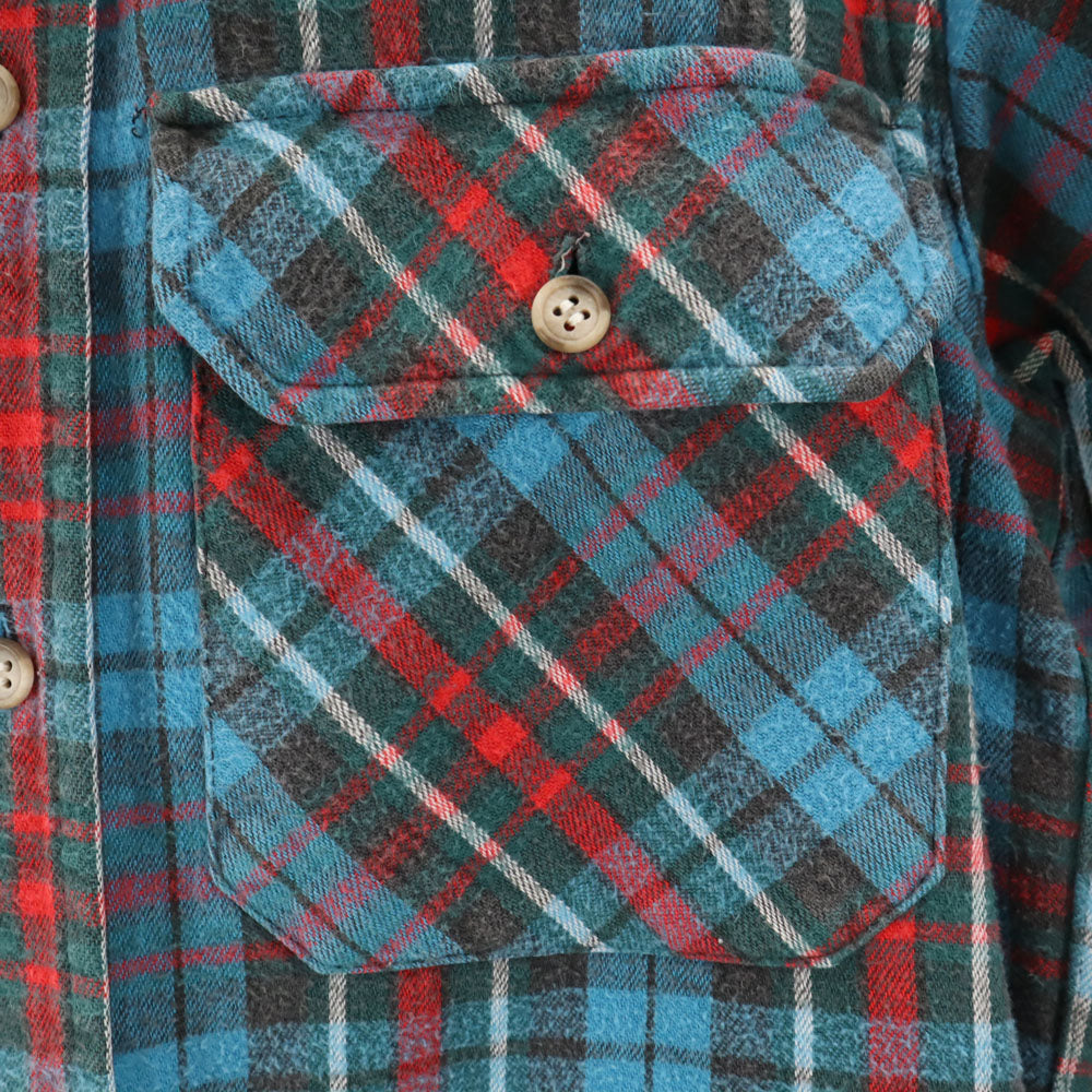 WOOLRICH ウールリッチ 80s 紺タグ ヴィンテージ チェック柄 長袖 ネルシャツ 水色 他 メンズ