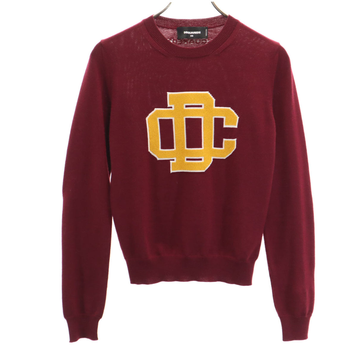DSQUARED2 ディースクエアード ウールブレンド 長袖 セーター XS ボルドー メンズ