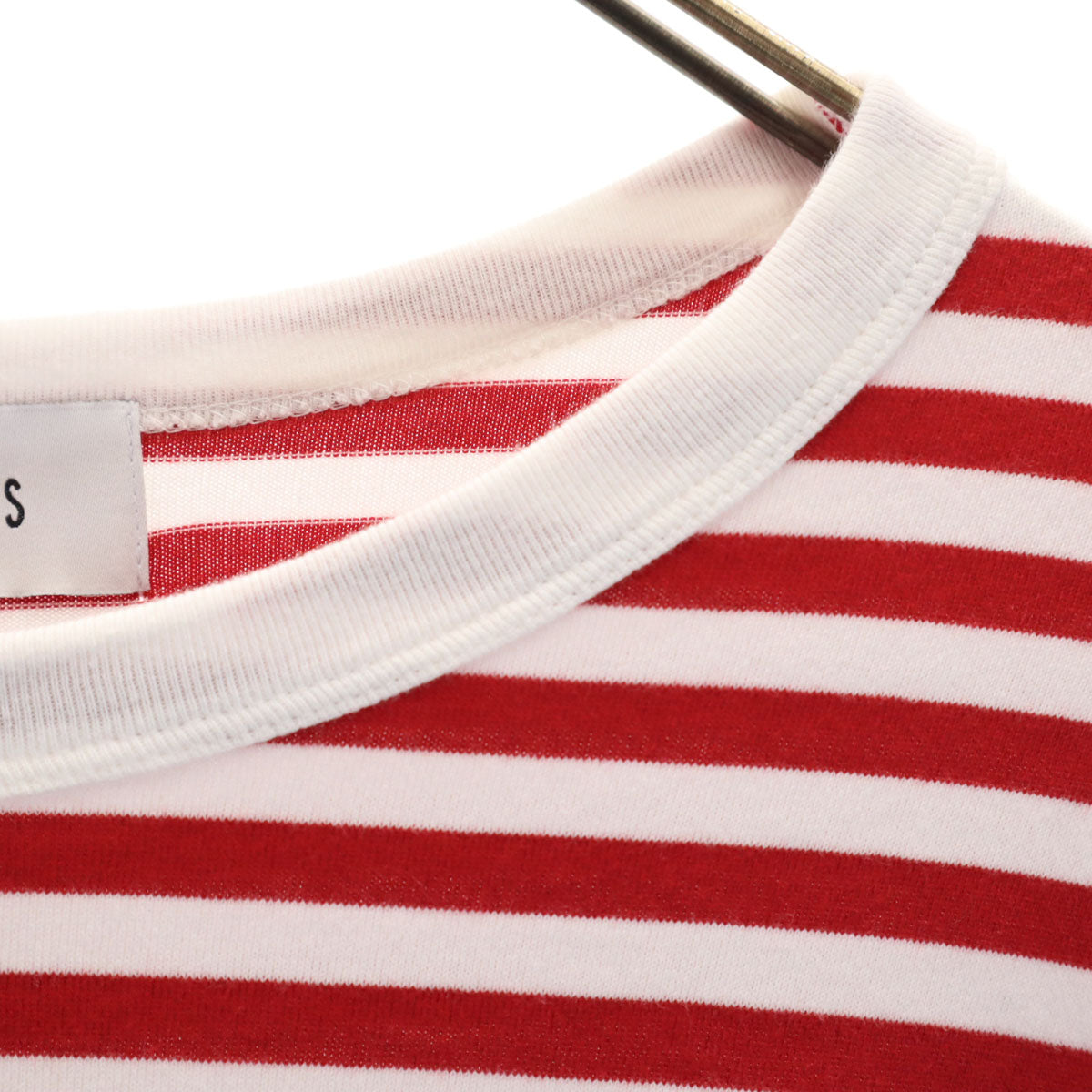 DIARIES 日本製 長袖 カットソー レッド×ホワイト レディース