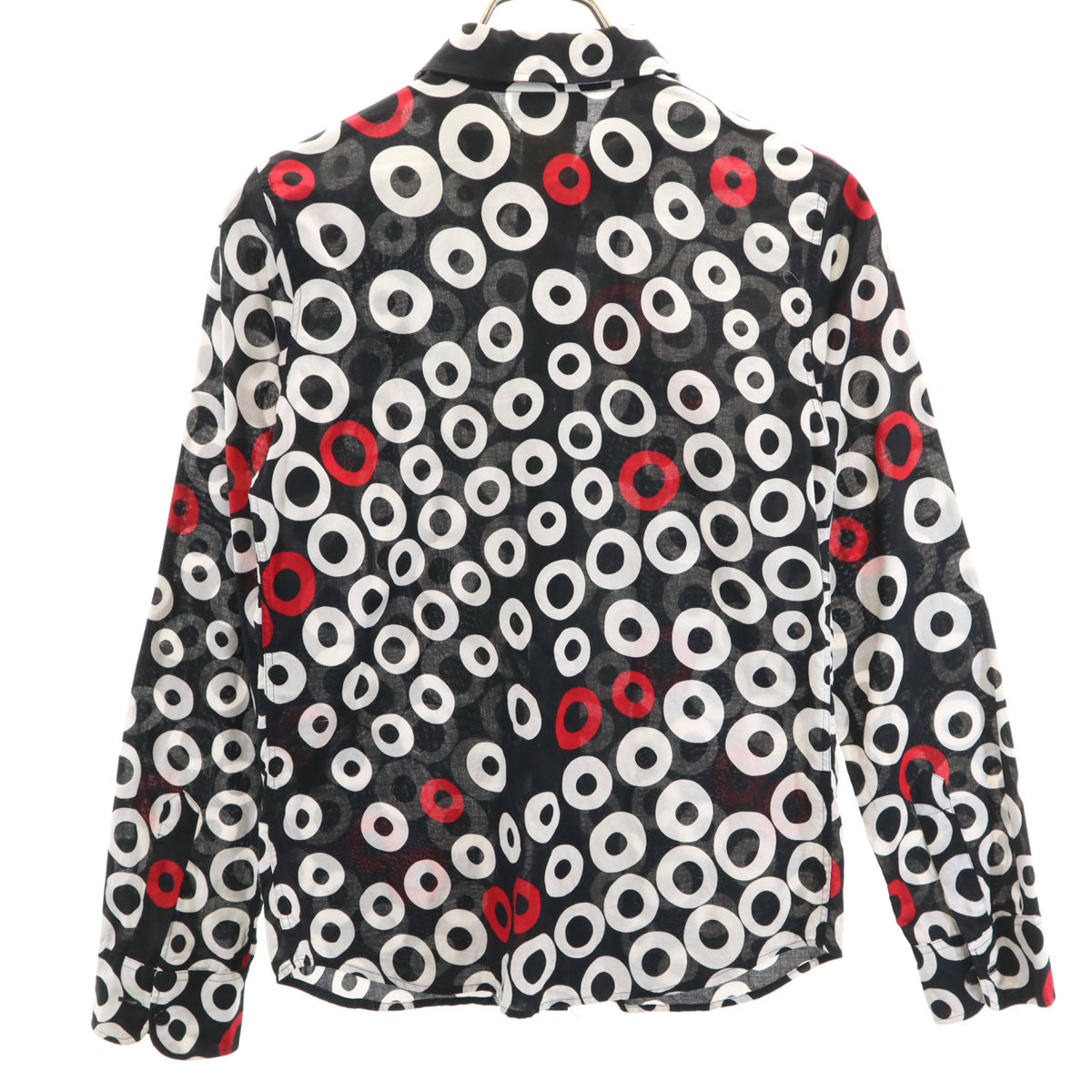 agnes b. アニエスベー 長袖 シャツ 36 ブラック×ホワイト レディース