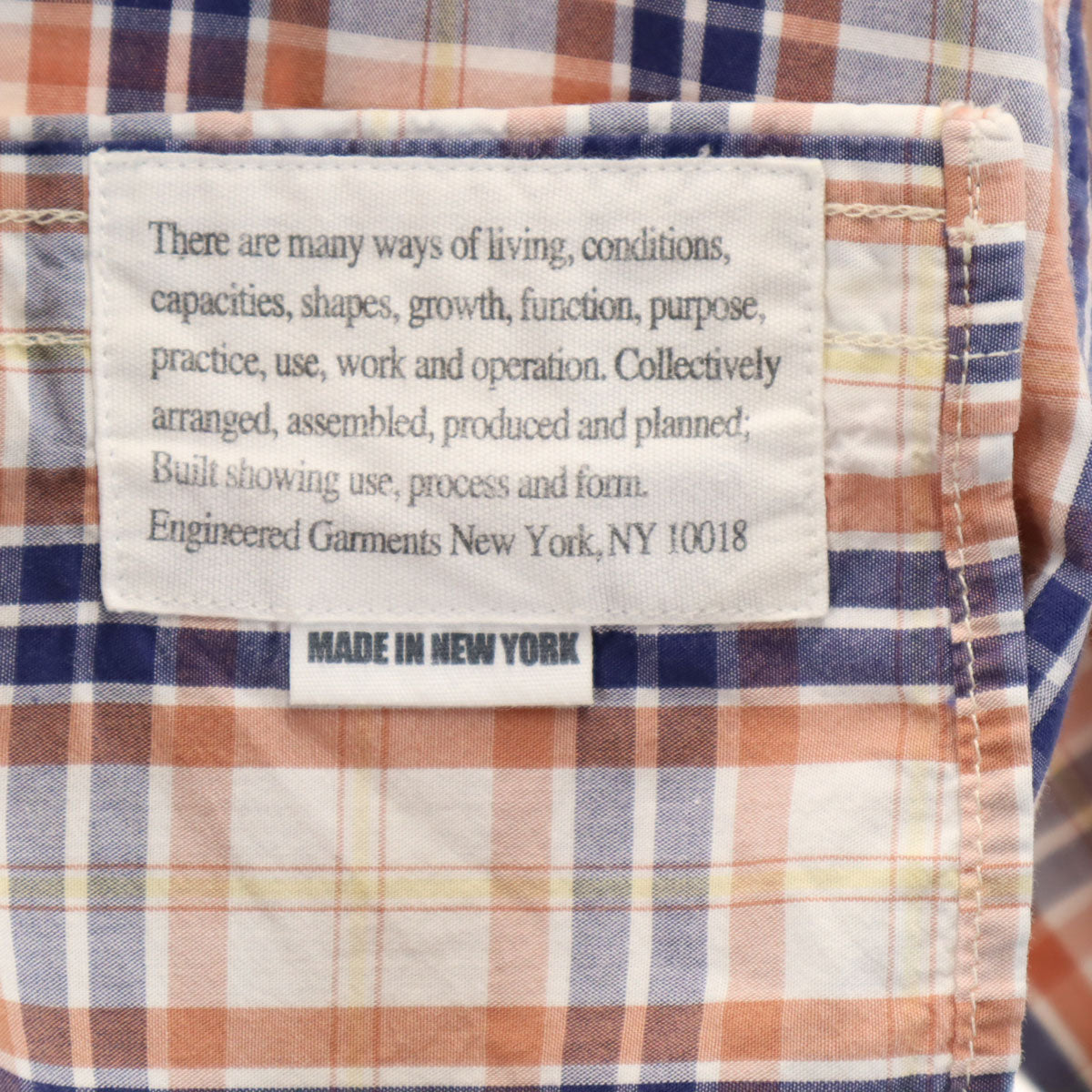 ENGINEERED GARMENTS エンジニアドガーメンツ USA製 長袖 コットンシャツ S ブルー系 メンズ