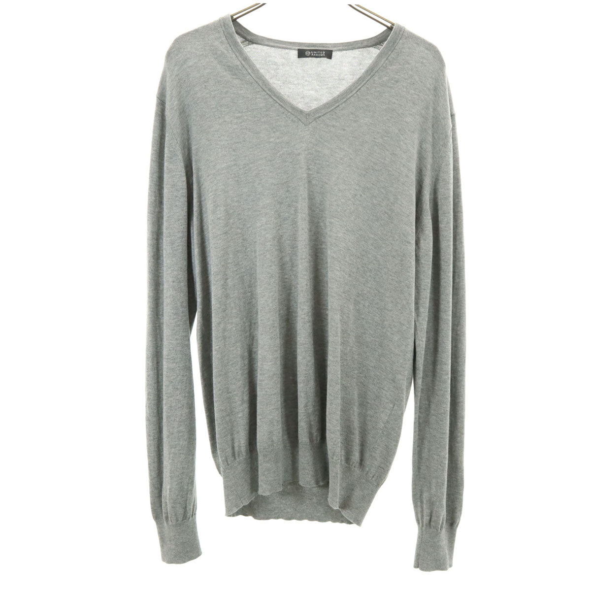 UNITED ARROWS ユナイテッドアローズ 長袖 Vネック コットン セーター M グレー系 ニット メンズ