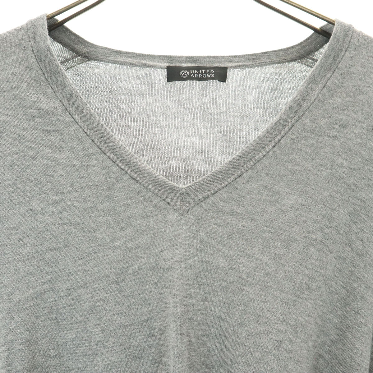 UNITED ARROWS ユナイテッドアローズ 長袖 Vネック コットン セーター M グレー系 ニット メンズ