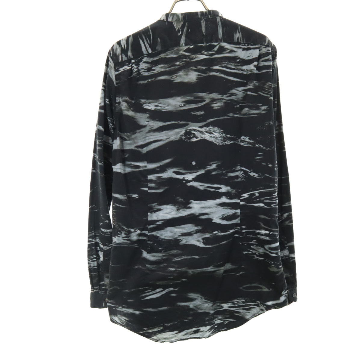 Paul Smith ポールスミス 日本製 長袖 バンドカラーシャツ M ブラック メンズ